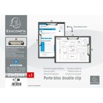Porte-bloc Double Clip Papier Enduit - Format 23x32cm Pour A4 - Noir - X 10 - Exacompta