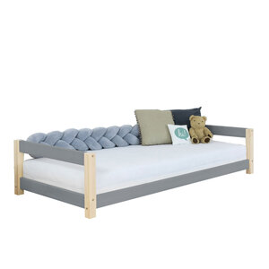 Lit enfant KIDDY 90 x 190 gris et naturel