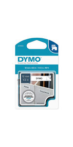DYMO LabelManager cassette ruban D1 hautes performances Polyester Permanent 12mm x 5 5m Noir/Blanc