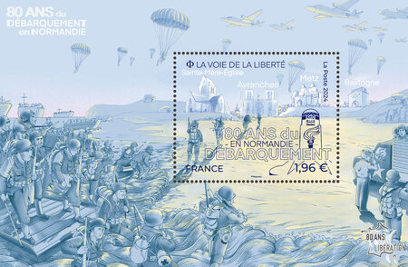 Bloc 1 timbre - 80 ans du débarquement en Normandie - Lettre Internationale