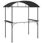 vidaXL Gazebo BBQ et étagères latérales anthracite 220x115x230cm acier