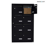 Bloc collectif Leabox  2x4  grade 3  simple face  intérieur  mural  noir 9005 finition brillante