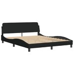 vidaXL Cadre de lit sans matelas noir 160x200 cm tissu