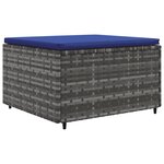 vidaXL Salon de jardin 6 Pièces avec coussins Gris Résine tressée