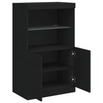 vidaXL Buffet avec lumières LED noir 60 5x37x100 cm