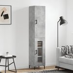 vidaXL Buffet haut Gris béton 34 5x34x180 cm Bois d'ingénierie