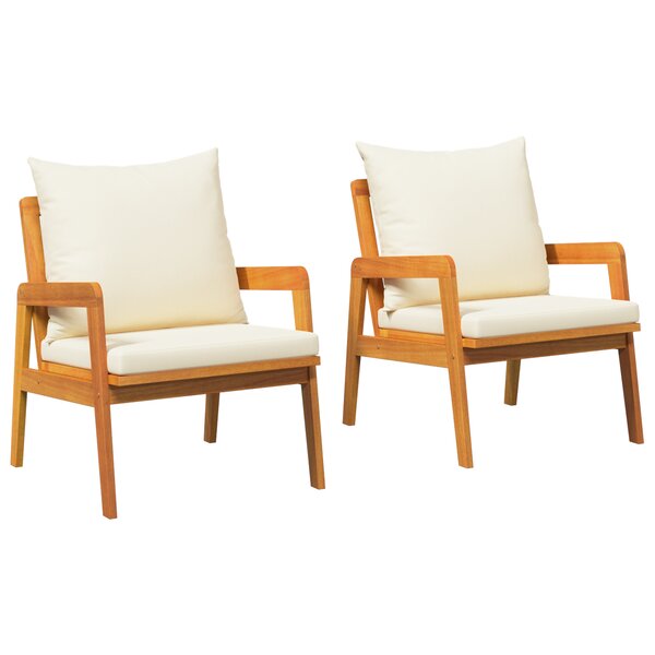 vidaXL Chaises de jardin 2 Pièces 59 5 x 65 x 71 5 cm Bois massif d'acacia