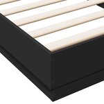 vidaXL Cadre de lit noir 90x200 cm bois d'ingénierie