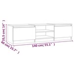 vidaXL Meuble TV Chêne fumé 140x40x35 5 cm Bois d'ingénierie