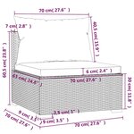 vidaXL Salon de jardin 4 Pièces avec coussins Résine tressée Marron