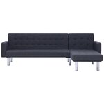 vidaXL Canapé-lit en forme de L gris foncé polyester
