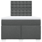 vidaXL Sommier à lattes de lit avec matelas Gris foncé 120x200cm Tissu