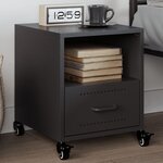 vidaXL Table de chevet noir 36x39x43 5 cm acier