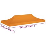 vidaXL Toit de tente de réception 6x3 m Orange 270 g/m²