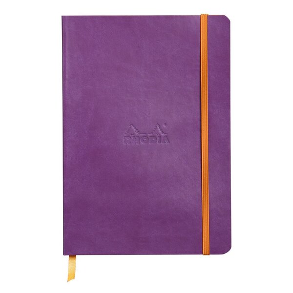 Carnet souple Rhodiarama A5 (14,8 x 21 cm), 160 pages réglure point DOT de 90 g/m² - Couverture violette