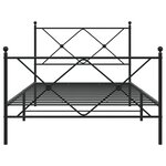 vidaXL Cadre de lit métal avec tête de lit/pied de lit noir 107x203 cm