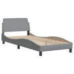 vidaXL Cadre de lit avec tête de lit Gris clair 90x200 cm Tissu