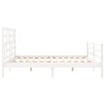 vidaXL Cadre de lit avec tête de lit blanc 200x200 cm bois massif