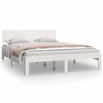 vidaXL Cadre de lit Blanc Bois de pin massif 140x200 cm