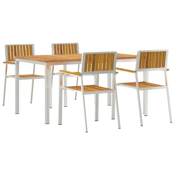 Ensemble repas jardin vidaXL 5 pièces en bois d'acacia massif