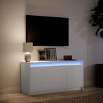 vidaXL Meuble TV avec LED blanc 100x34x50 cm bois d'ingénierie