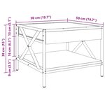 vidaXL Table basse avec LED infini noir 50x50x38 cm