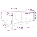 vidaXL Table basse Gris 80x50x35 5 cm Bois massif de pin