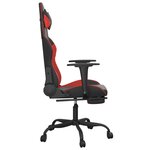 vidaXL Chaise de jeu de massage avec repose-pied Noir&Rouge Similicuir