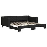 vidaXL Lit de jour avec lit gigogne noir 90x190 cm tissu