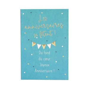 Carte Anniversaire - Les anniversaires se fêtent ! Du fond du coeur...