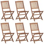 vidaXL Chaises pliables de jardin 6 Pièces avec coussins Bois d'acacia