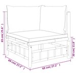 vidaXL Canapé d'angle de jardin avec coussins blanc crème bambou