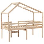 vidaXL Lit haut avec toit 90x200 cm bois de pin massif