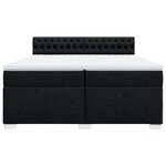 vidaXL Sommier à lattes de lit avec matelas Noir 200x200 cm Tissu