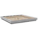 vidaXL Cadre de lit avec lumières LED sonoma gris 200x200 cm