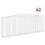 vidaXL Paniers à gabions arqués 2 Pièces 400x30x140/160 cm Fer galvanisé