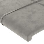 vidaXL Tête de lit avec oreilles Gris clair 203x16x118/128 cm Velours