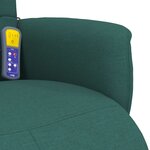 vidaXL Fauteuil inclinable de massage et repose-pieds vert foncé tissu