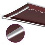 vidaXL Auvent manuel rétractable avec LED bordeaux 350x250 cm