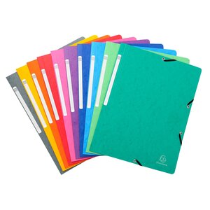 Chemise À Élastique Sans Rabat Carte Lustrée 400gm2 - A4 - Couleurs Assorties - X 50 - Exacompta