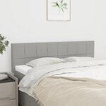 vidaXL Têtes de lit 2 Pièces Gris clair 72x5x78/88 cm Tissu
