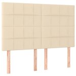vidaXL Sommier à lattes de lit avec matelas Crème 140x190 cm Tissu