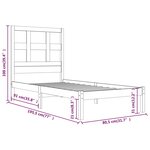 vidaXL Cadre de lit Noir Bois massif 75x190 cm Petit simple