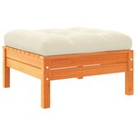 vidaXL Salon de jardin 6 Pièces avec coussins cire marron bois pin massif