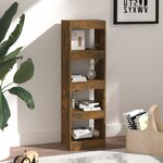 vidaXL Bibliothèque/Séparateur de pièce Chêne fumé 40x30x135 cm