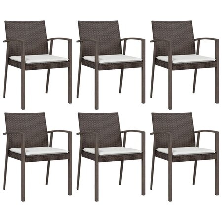 vidaXL Chaises de jardin coussins lot de 6 marron 56 5x57x83 cm rotin