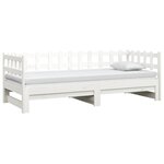 vidaXL Lit coulissant Blanc 2x(80x200) cm Bois de pin massif