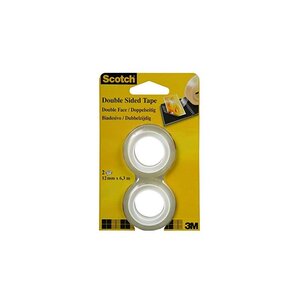 3M Scotch 2 Rubans adhésif double face 665, 12 mm x 6,3 m