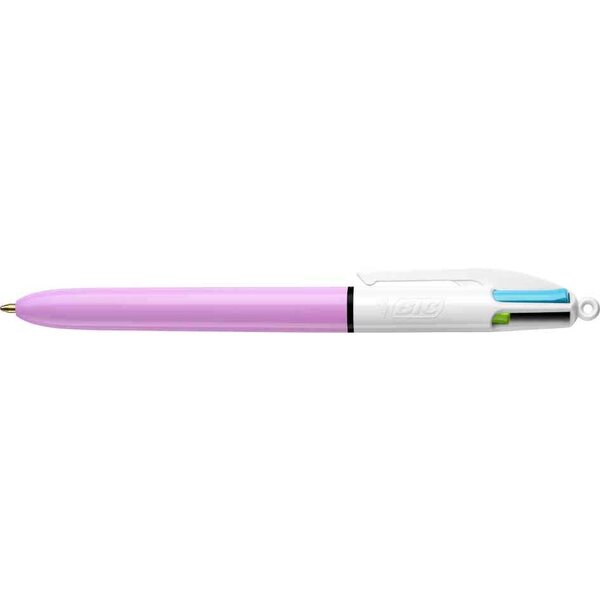 Stylo à bille rétractable 4 colours fun  lilas/blanc bic