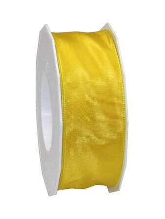 Ruban de soie acetat laitonné lyon 25-m-rouleau 40 mm jaune